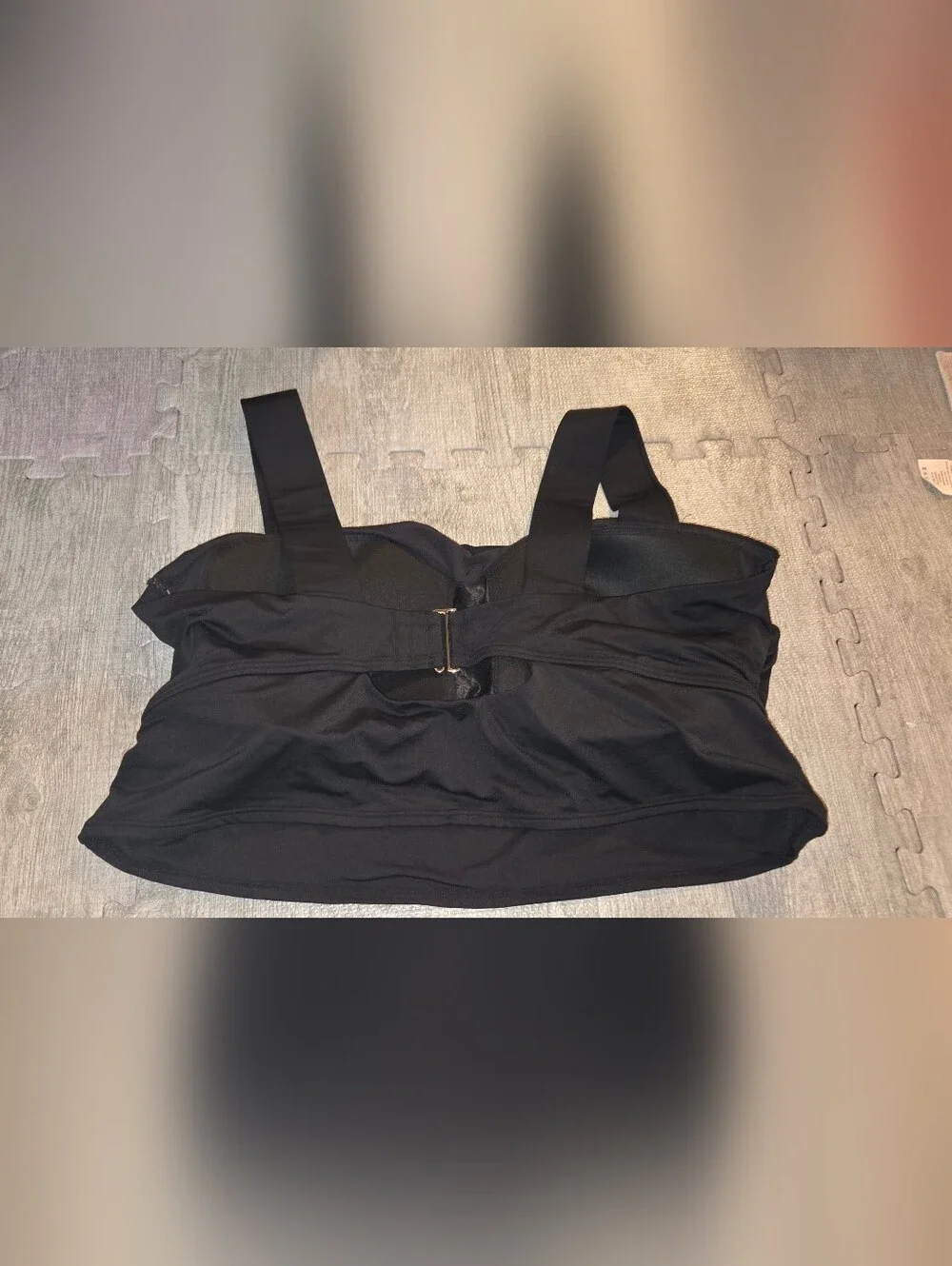 NWOT Lands' End Plus Size Black Wide-Strap Bikini Top Size 26W